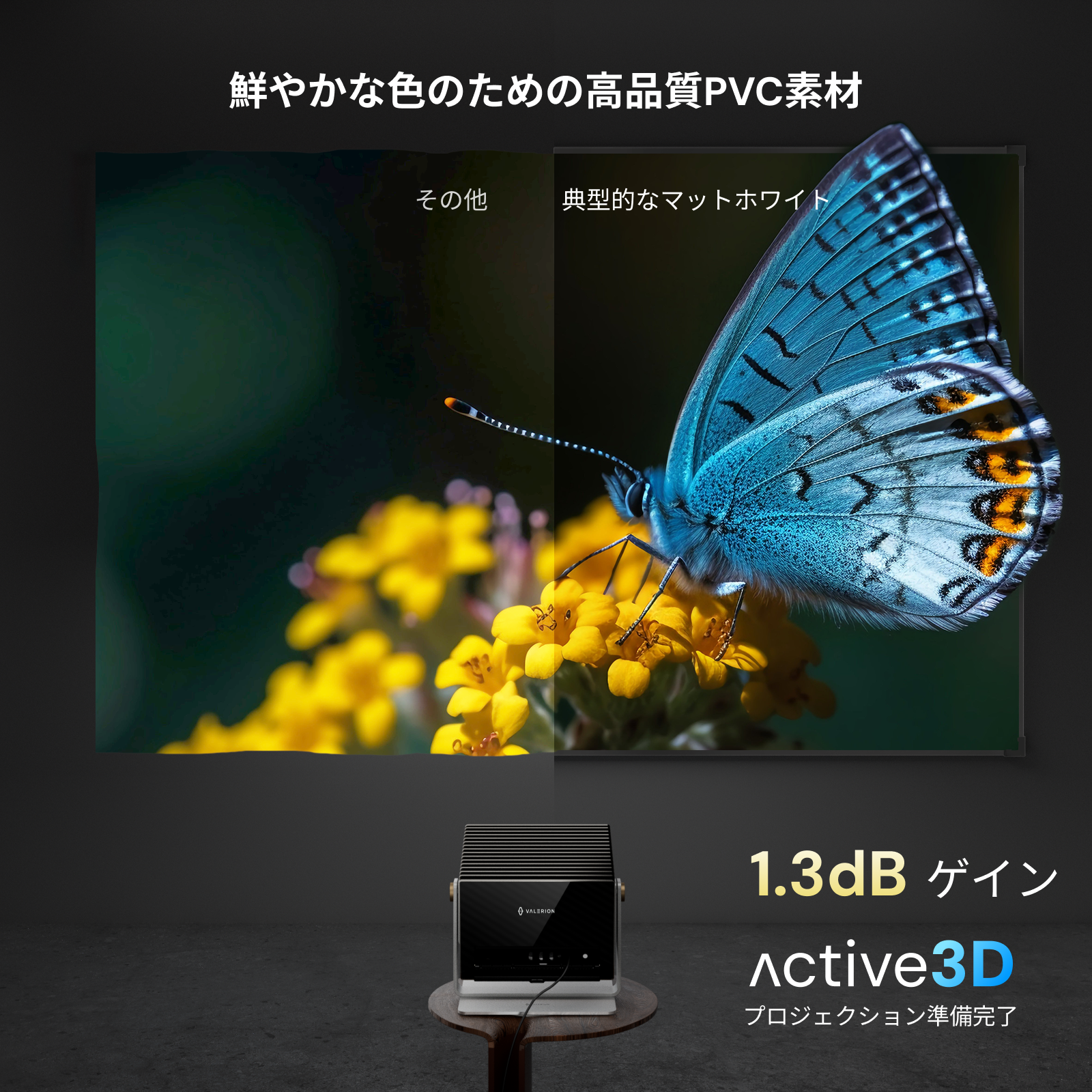100/120インチ-固定フレーム式マットホワイトスクリーン